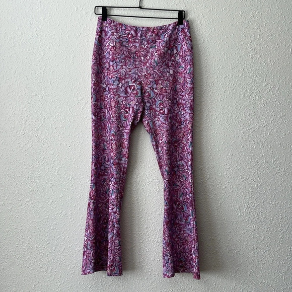 ala von auersperg Pants - Ala Von Auersperg Elaine Stretch Knit Pants Purple Floral Size Large